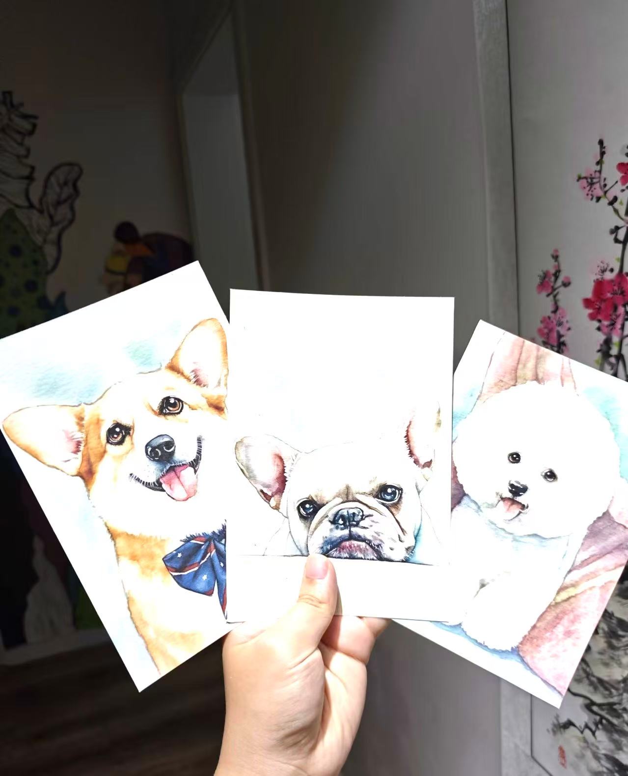 Custom Hand-Drawn Pet Watercolor Portrait