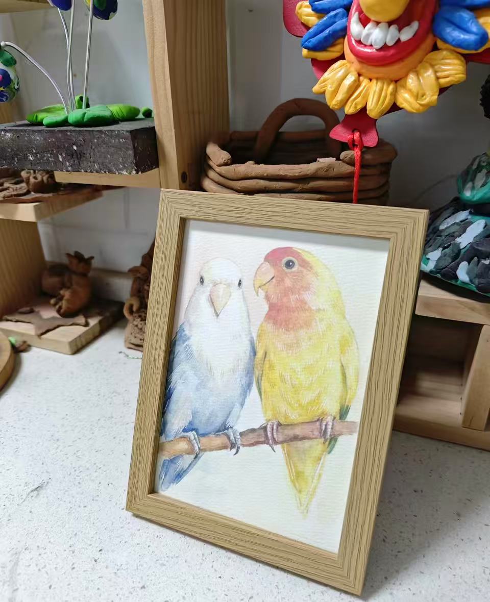 Custom Hand-Drawn Pet Watercolor Portrait