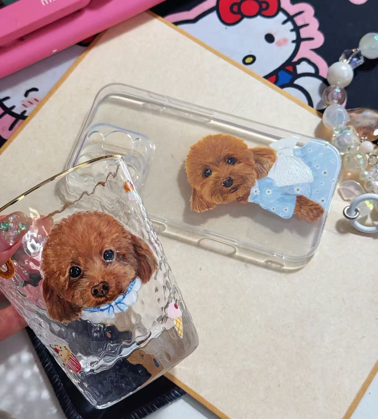 Hand-Painted Pet Memorial Glass - Custom Pet Portrait Glassware