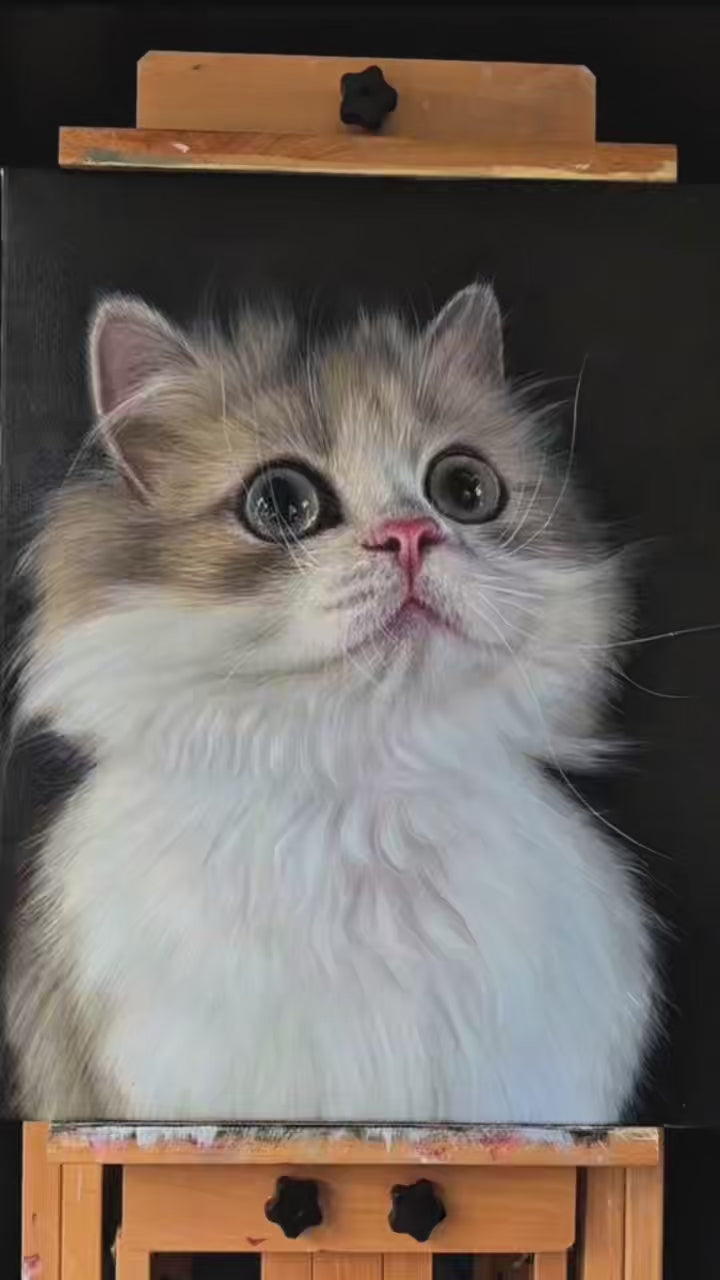 Hand-Drawn Personalized Pet Acrylic Paint Portrait - Treasure Your Pet's Memory on Canvas